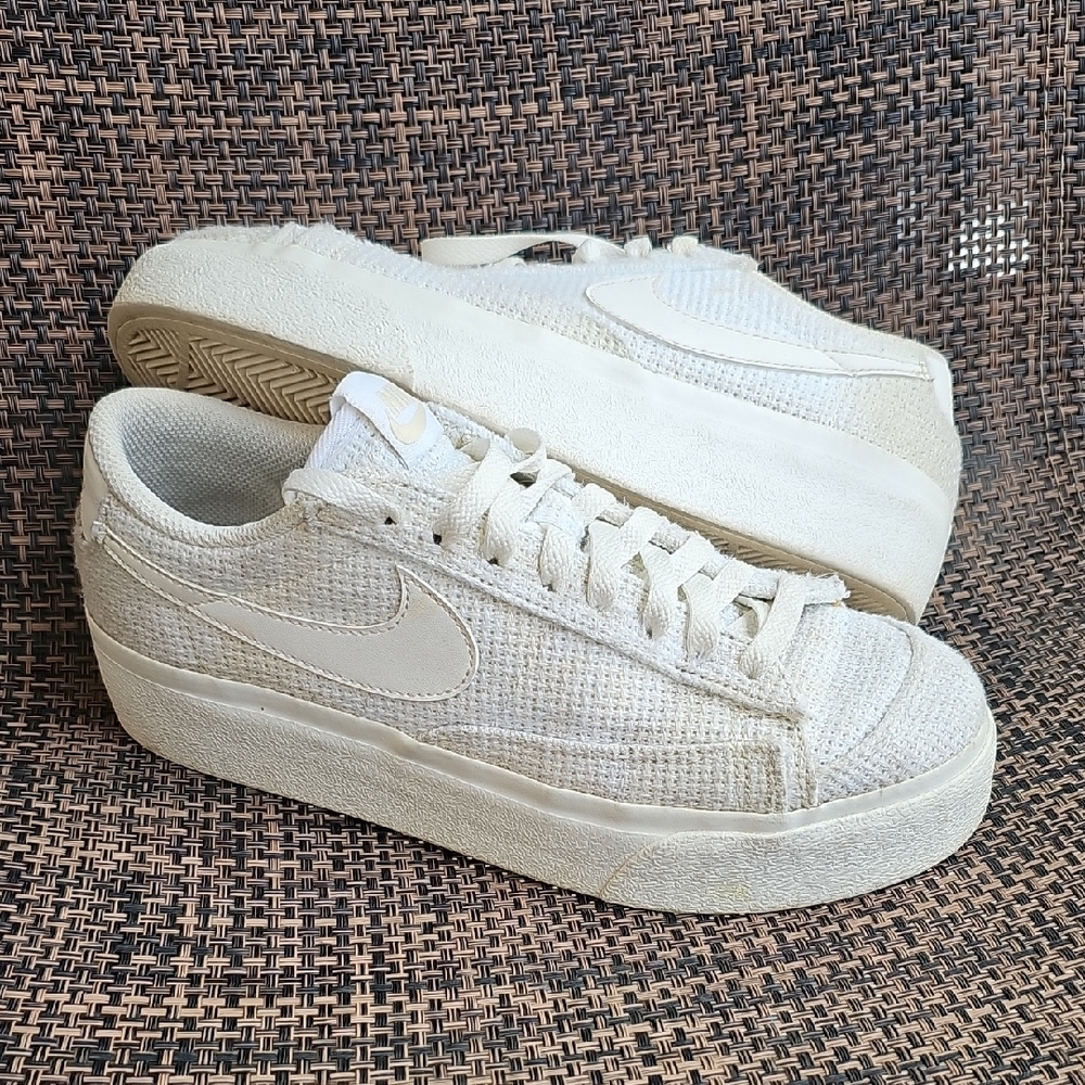 Nike Blazer Low Platform White Sneakers Size 8